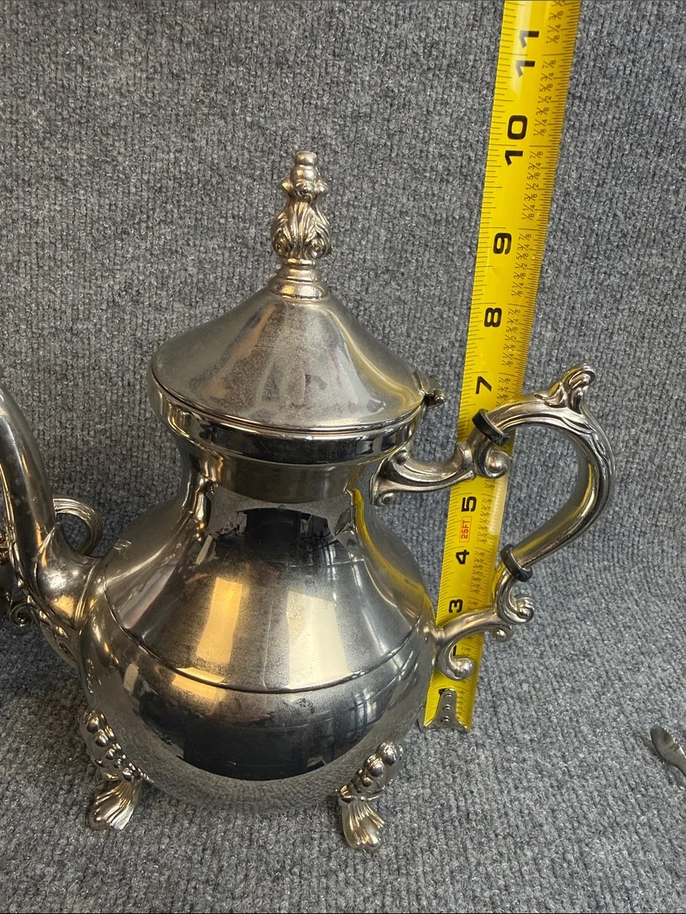 Silver plated, unmarked set: teapot, creamer, sugar bowl - Very Nice!